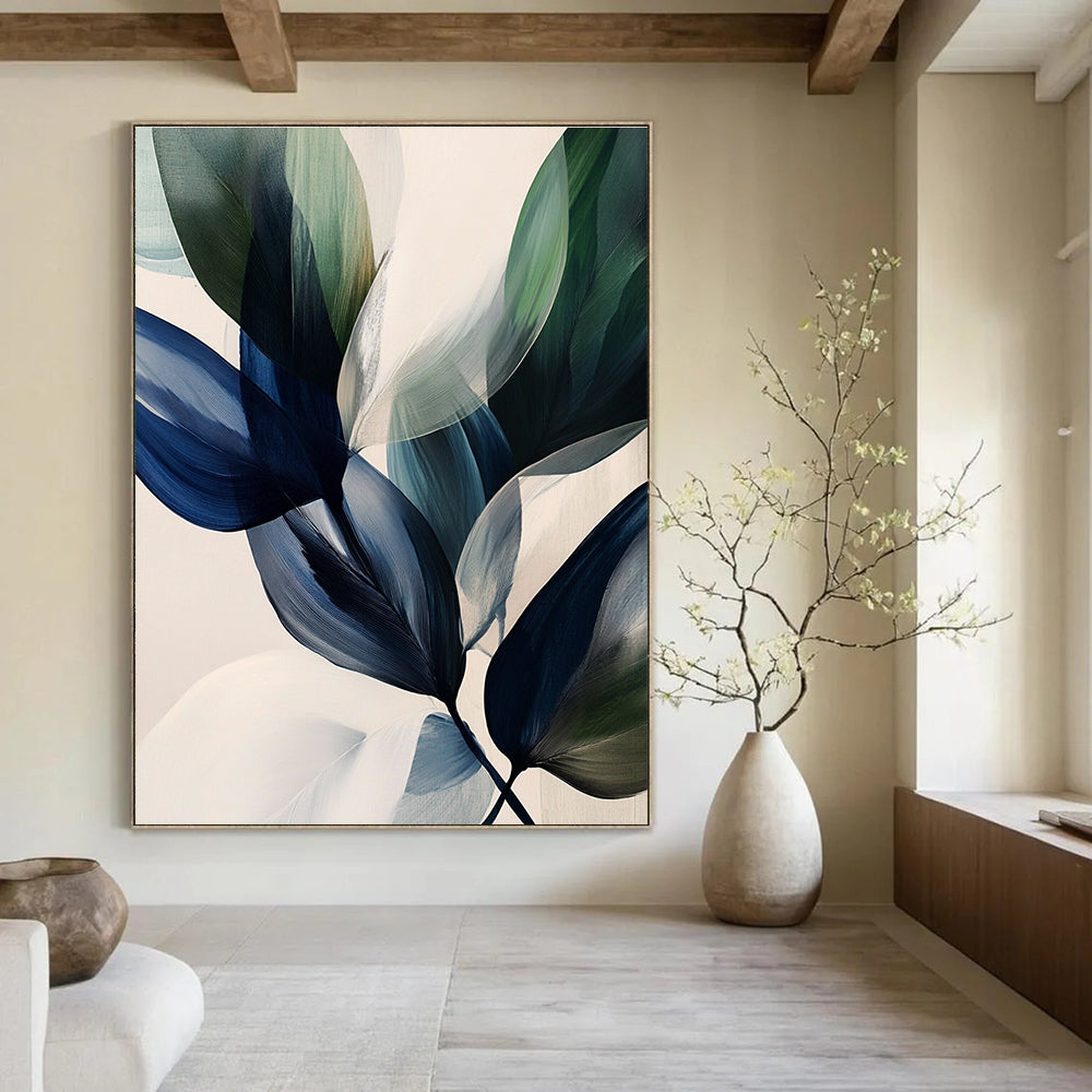 Transparent Abstract Leaves Painting for Modern Living Rooms GAB1149