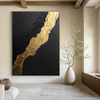 Black and Gold Abstract Painting for Luxurious Dining Rooms GAB0756