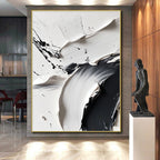Black White Textured Abstract 2 Painting with Dramatic Depth WINK739
