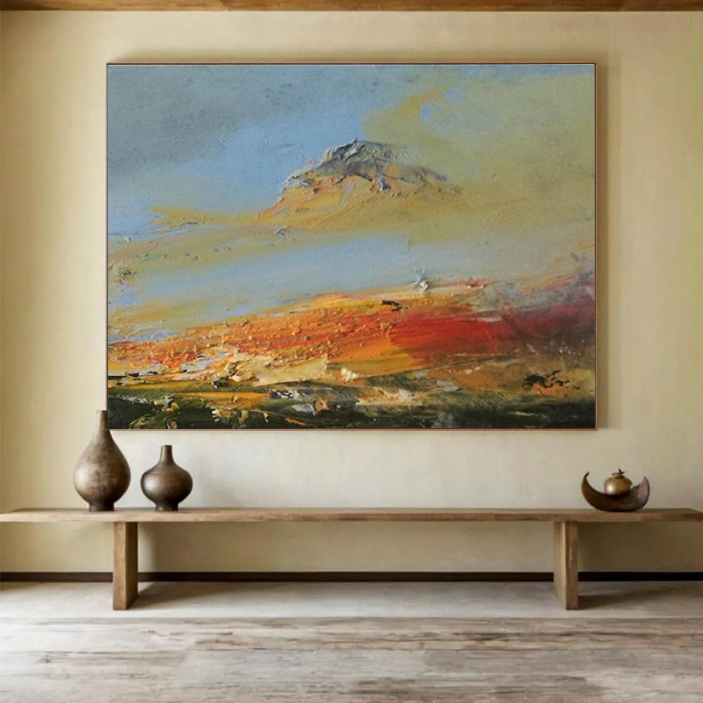 Mountain and Sky Abstract Landscape Painting for Nature - Inspired Spaces YHT038
