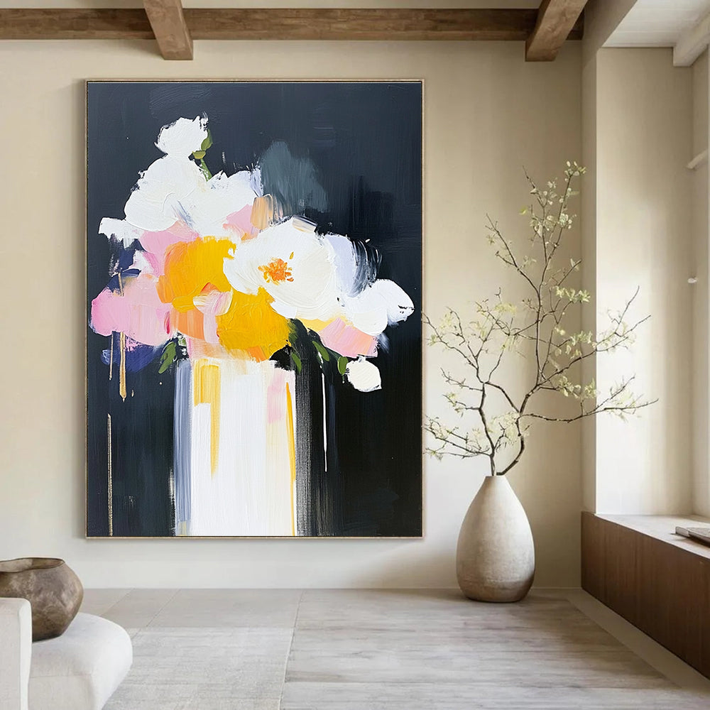 Bold Flower Vase - Minimalist Floral Abstract Painting GAB0612