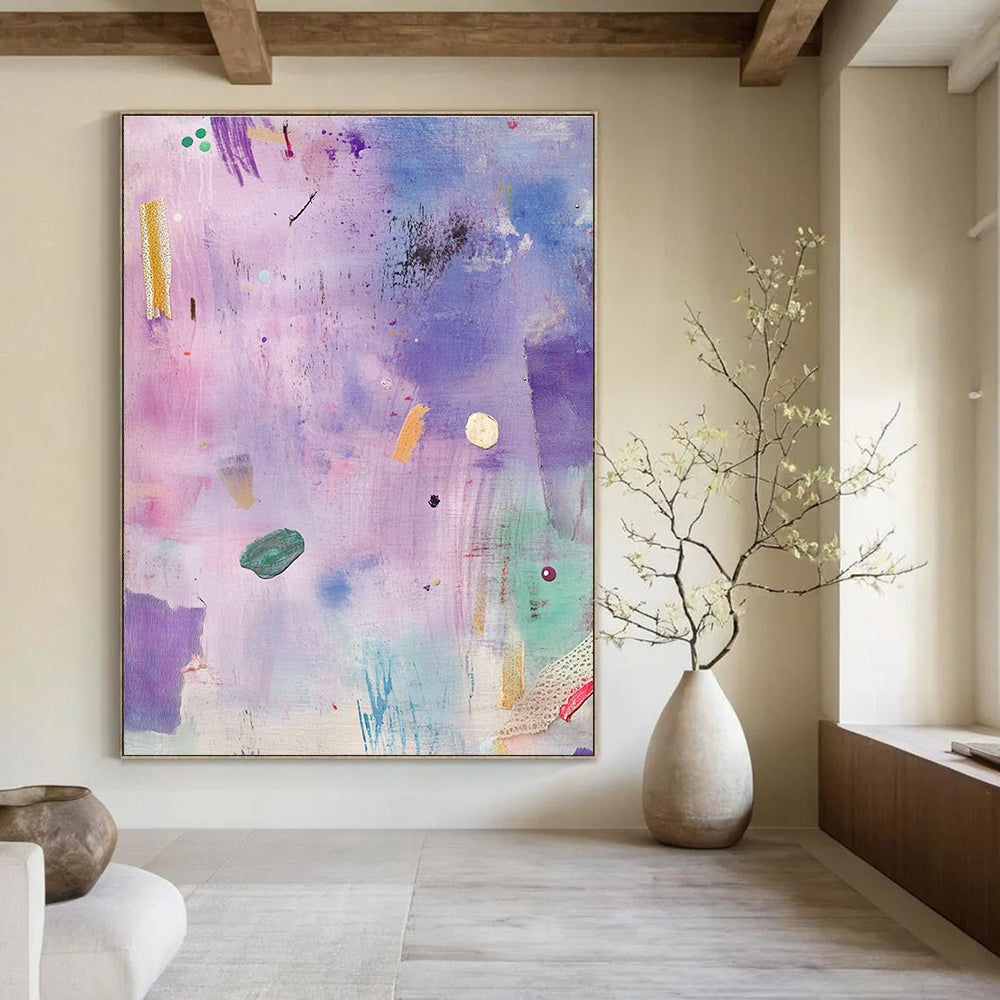 Purple and Pink Abstract Dreamy Abstract Painting GAB0366