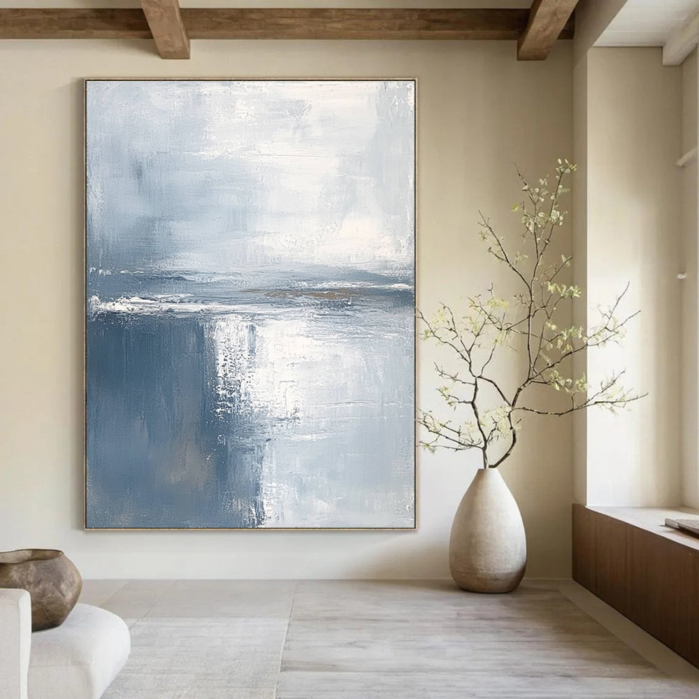 Light Blue Sea - Themed Abstract Painting for Coastal - Inspired Bedrooms GAB0960