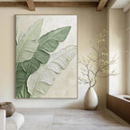 Layered Leaves Abstract Painting with Pastel Tones GAB0003