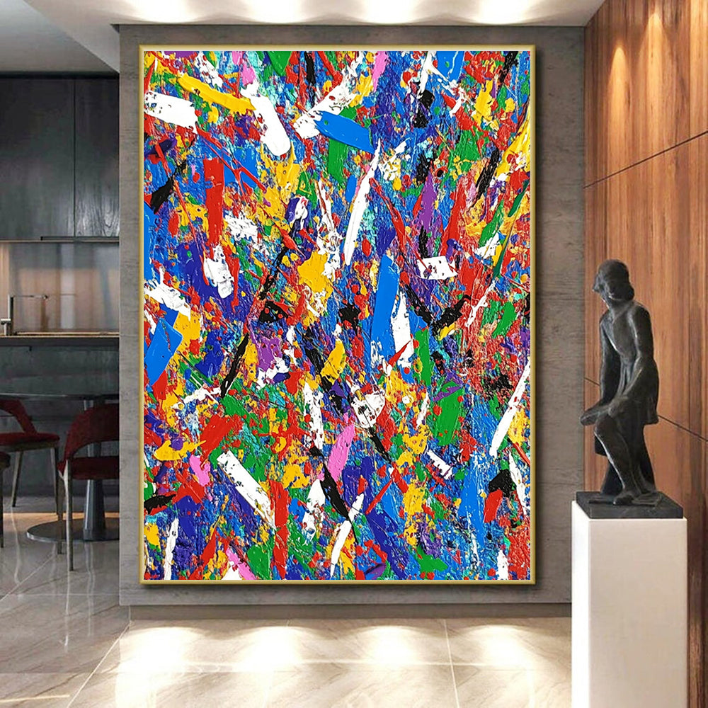 Blue Purple Gold Abstract Painting with Regal Allure WINK717