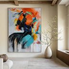 Colorful Abstract Portrait Painting for Modern Art Galleries HENG410