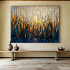 Golden Cityscape Abstract Painting for Luxury Residences YHT172