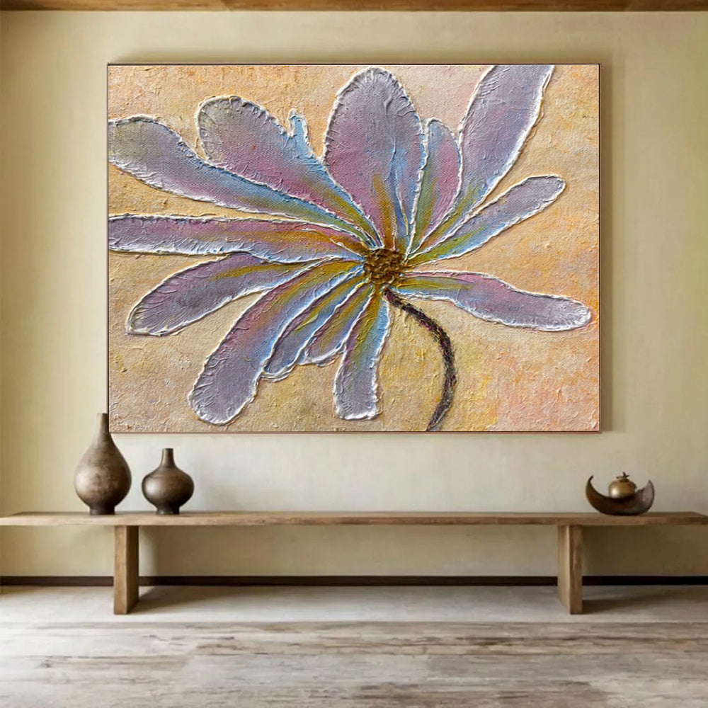 Textured Flower Abstract Painting for Charming Garden - Facing Cafes YHT346