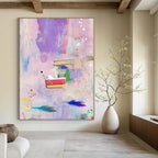 Books and Feathers Collage Abstract Painting of Intellectual Whimsy GAB0178