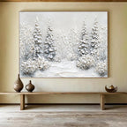 Textured Snow Forest Abstract Painting for Contemporary Art Galleries YHT422
