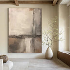 Neutral Toned Textured Abstract Painting for Timeless Interiors HENG443