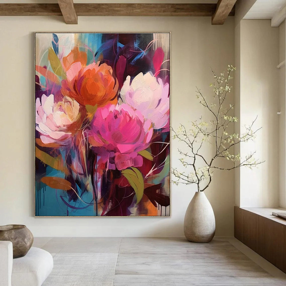 Vibrant Floral Abstract Painting for Art - Centric Hallways HENG427