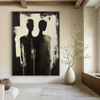 Paired Silhouettes Abstract Painting with Dramatic Contrast GAB0025