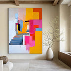 Colorful Abstract Staircase Painting for Modern Home Entrances GAB1140