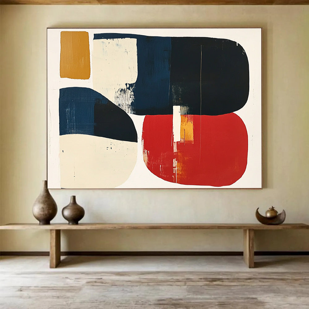 Abstract Geometric in Dark and Earthy Hues ABS082