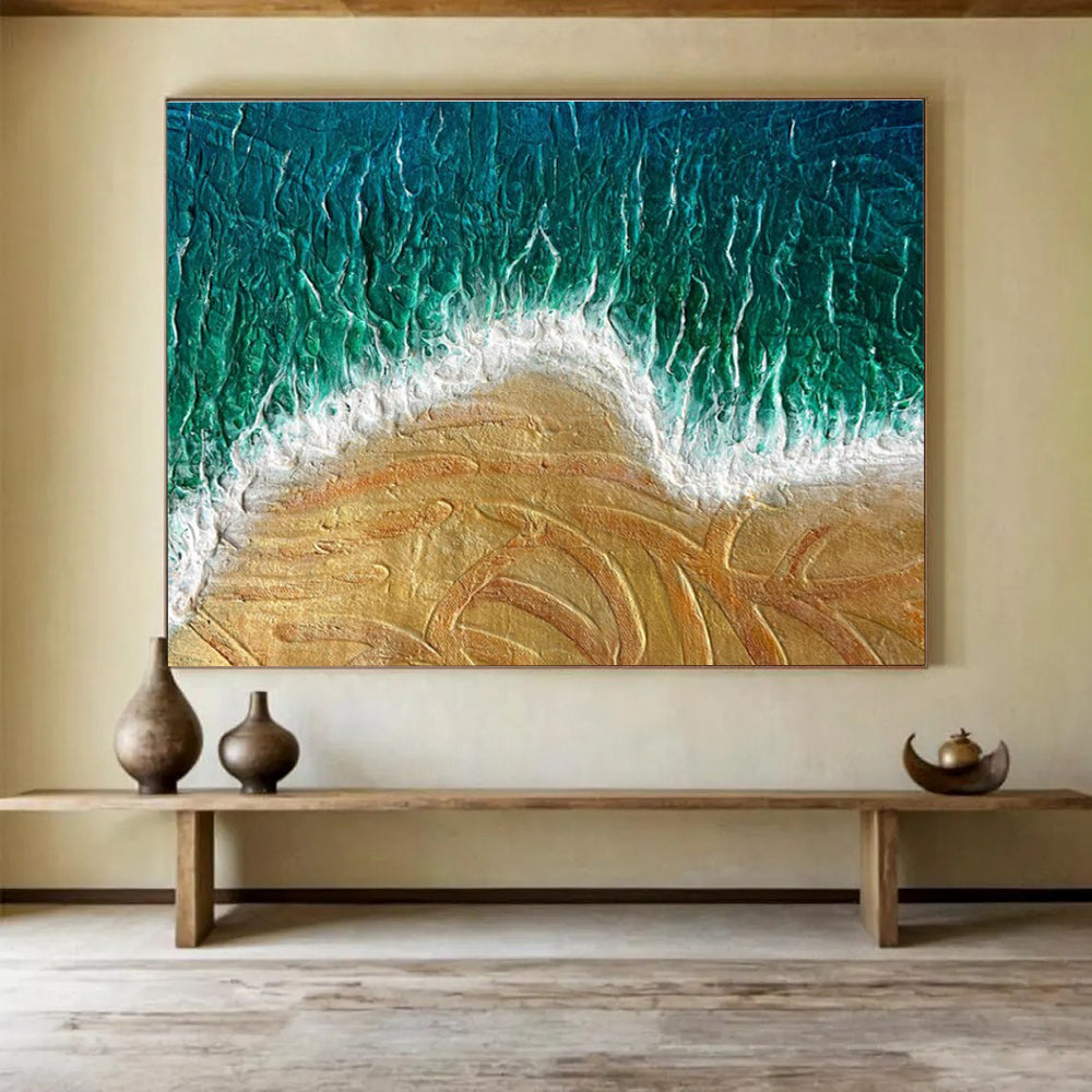 Textured Beach Abstract Painting for Seaside Resort Spas YHT356