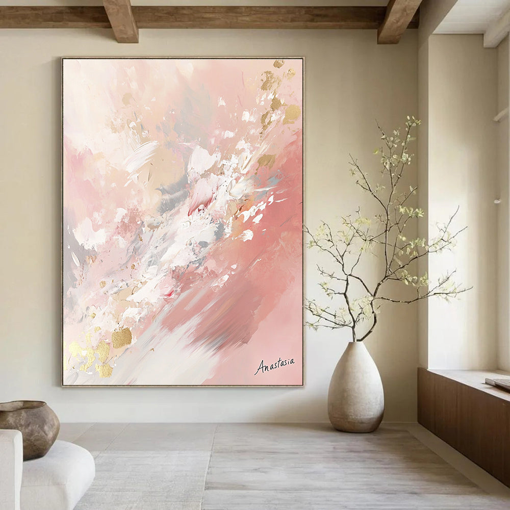 Pink and Gold Abstract Elegant Abstract Painting GAB0361