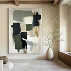 Neutral Tones Abstract Painting for Scandinavian - Inspired Home Offices GAB0923