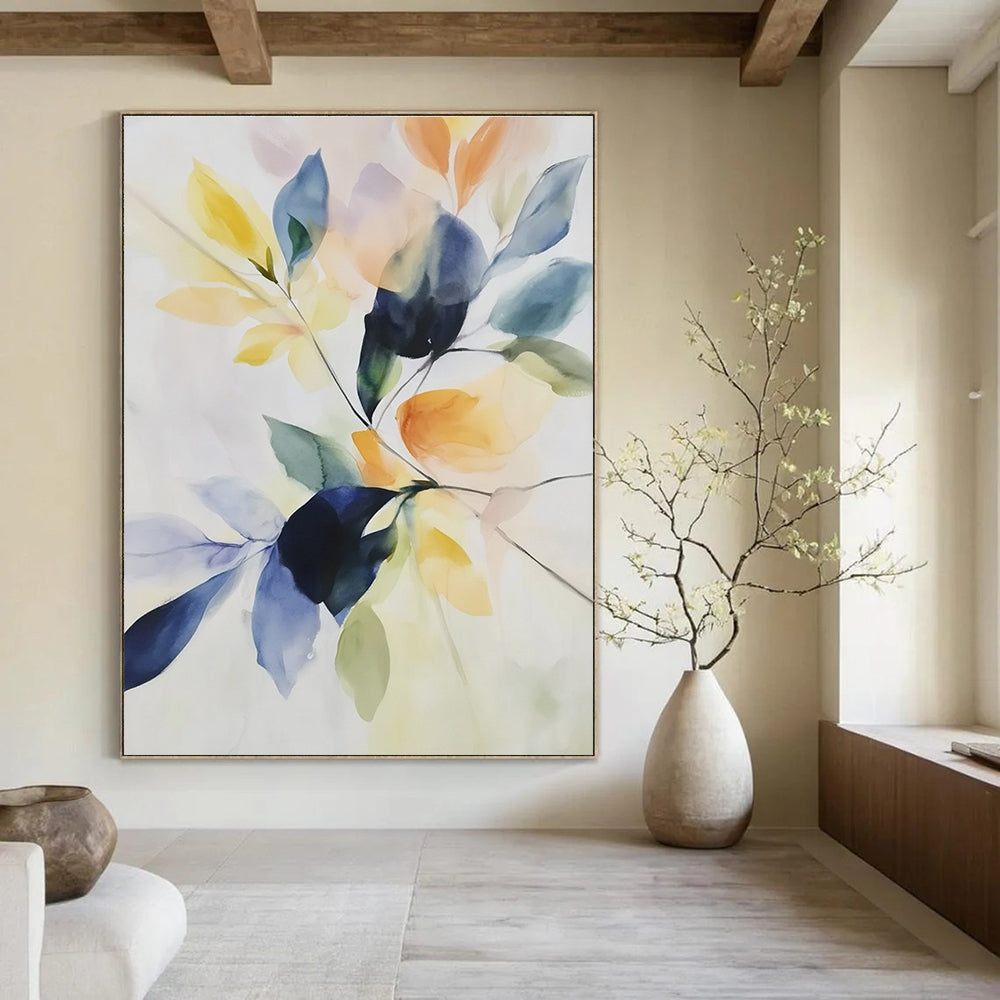 Colorful Leaf Abstract Painting for Botanical - Themed Boutiques GAB0987