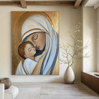 Madonna and Child Spiritual Abstract Painting for Religious Spaces GAB1479