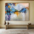 Colorful Abstract Reflection Painting for Lakeside Vacation Homes YHT376