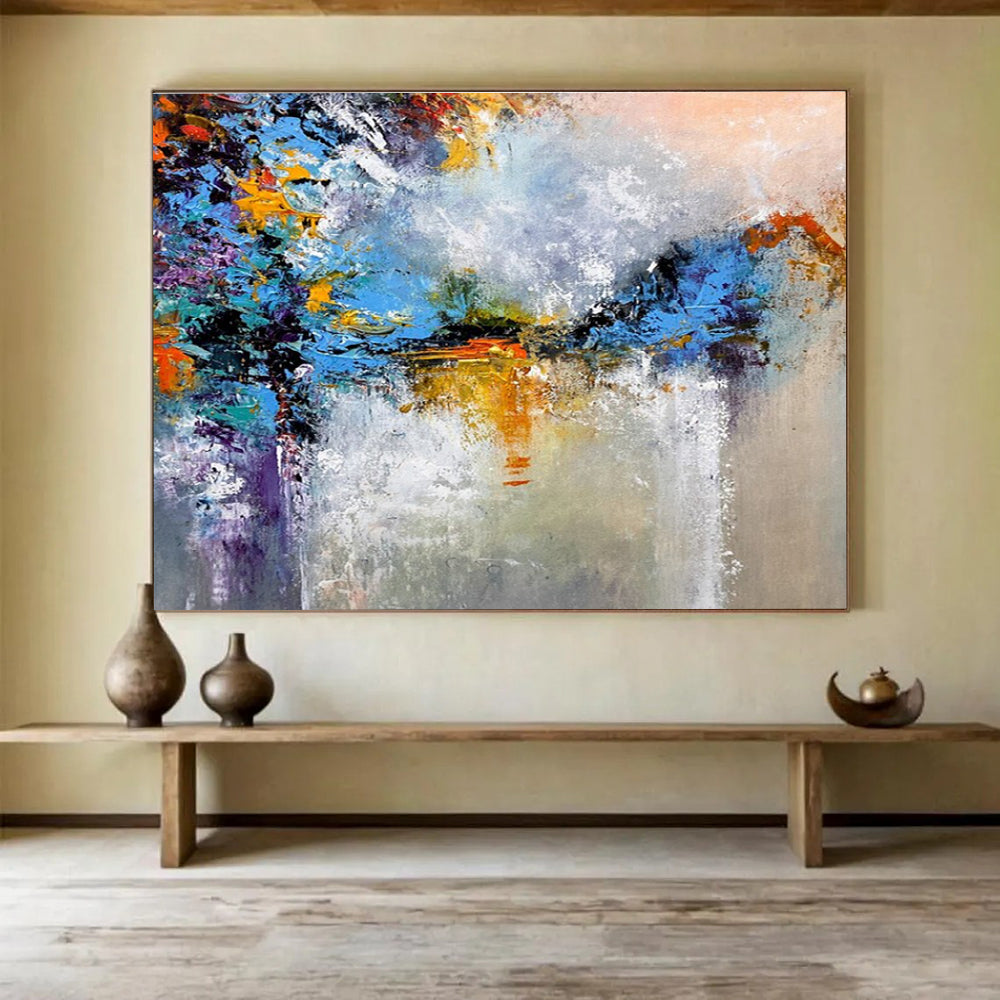 Colorful Abstract Reflection Painting for Lakeside Vacation Homes YHT376