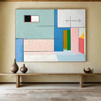 Soft Geometric Abstract in Pastel Colors ABS084