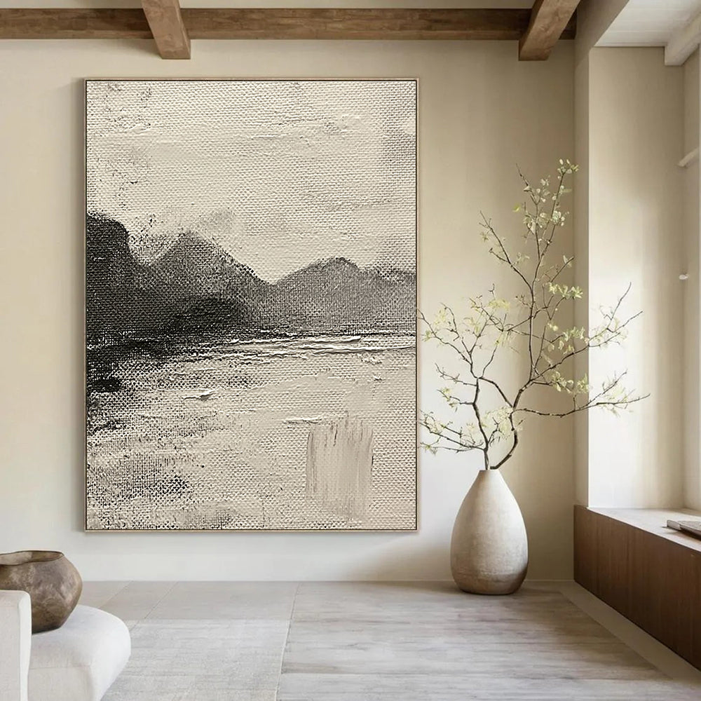 Monochromatic Abstract Landscape Painting for Minimalist Galleries GAB1115