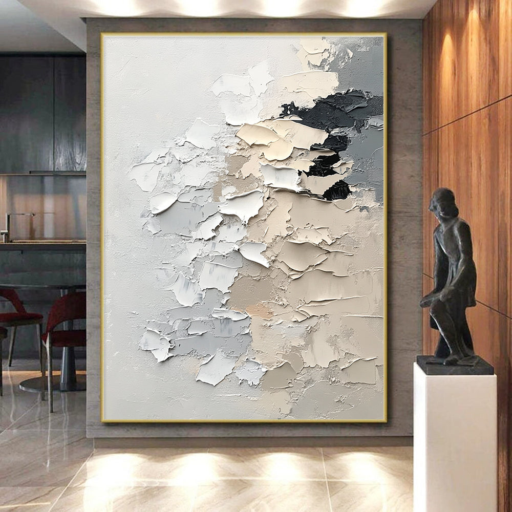Neutral Textured Abstract Painting with Subtle Complexity WINK607