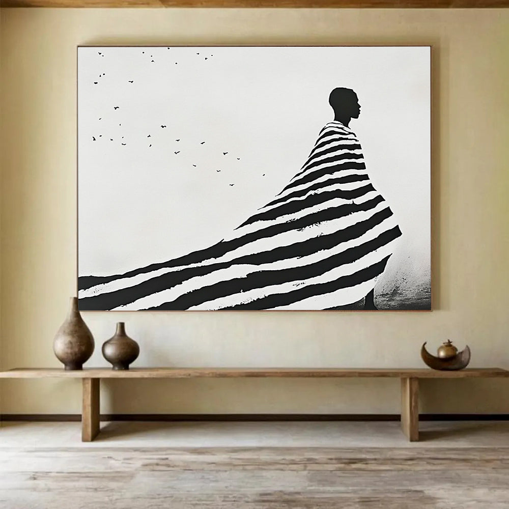 Silhouette with Striped Cloak - Mystery and Movement ABS019