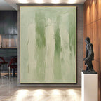 Soft Green Textured Abstract Painting with Calming Layers WINK605