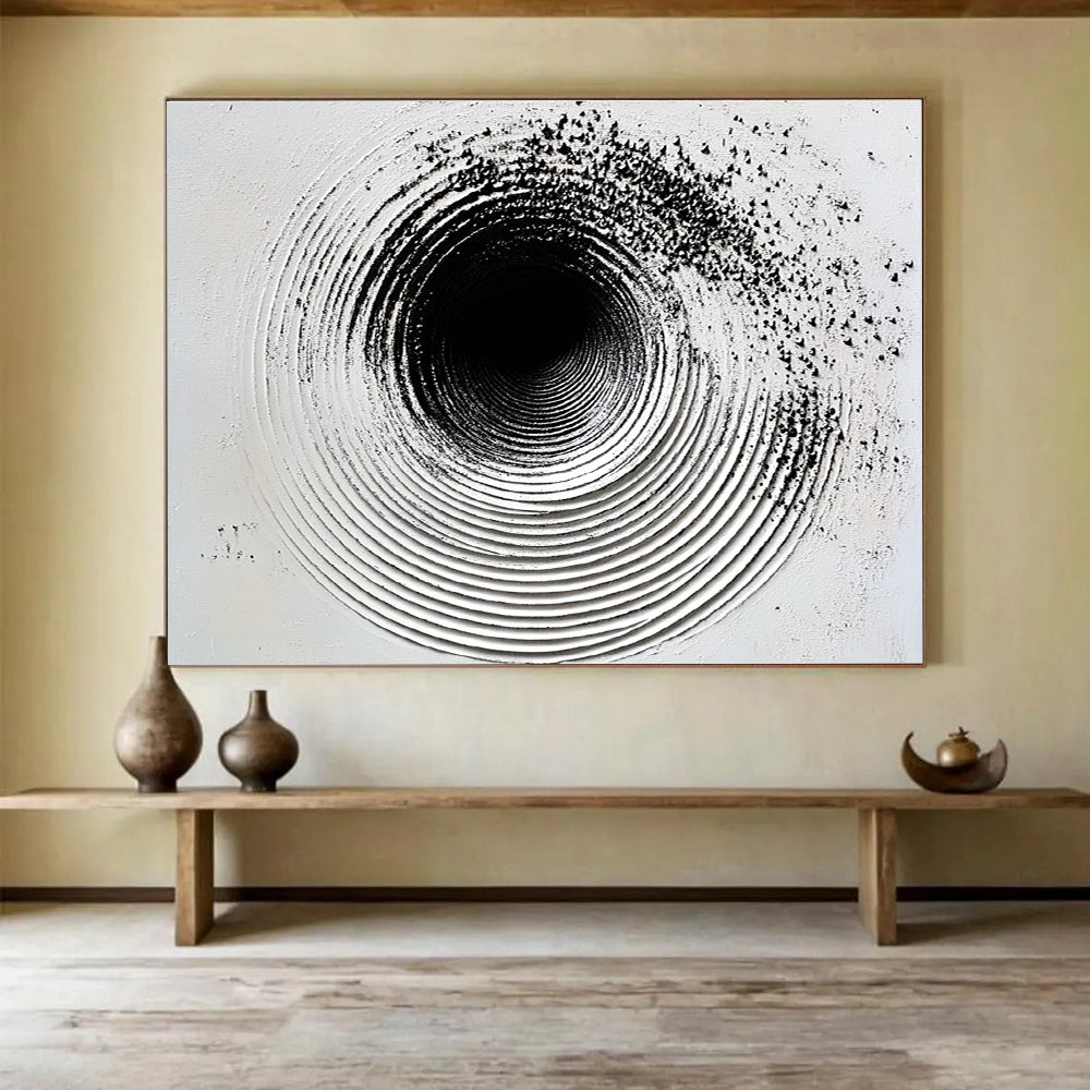 Black and White Circular Texture - Depth in Minimalism ABS027