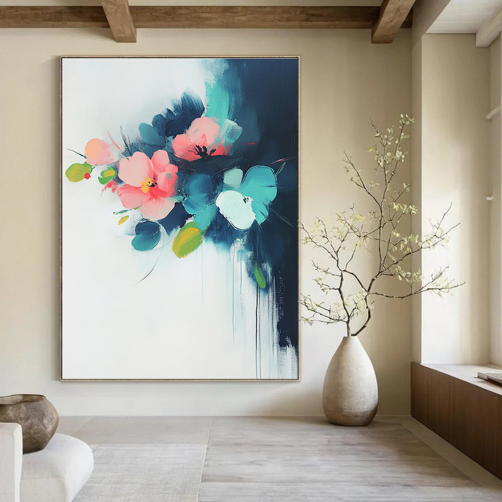 Delicate Flower Abstract Painting for Romantic Dining Spaces GAB0843