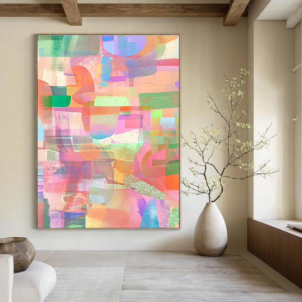 Pastel Color Block Abstract Painting for Whimsical - Styled Studios GAB1042