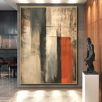 Multitone Vertical Abstract Painting with Textured Dynamism WINK229