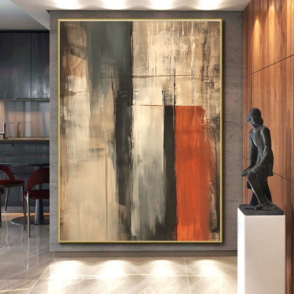 Multitone Vertical Abstract Painting with Textured Dynamism WINK229