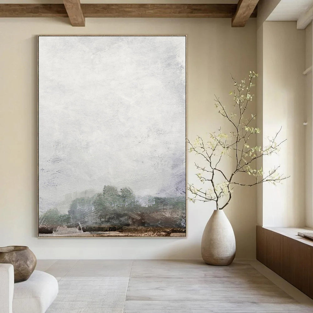 Subtle Misty Landscape Abstract for Minimalist Studies HENG222