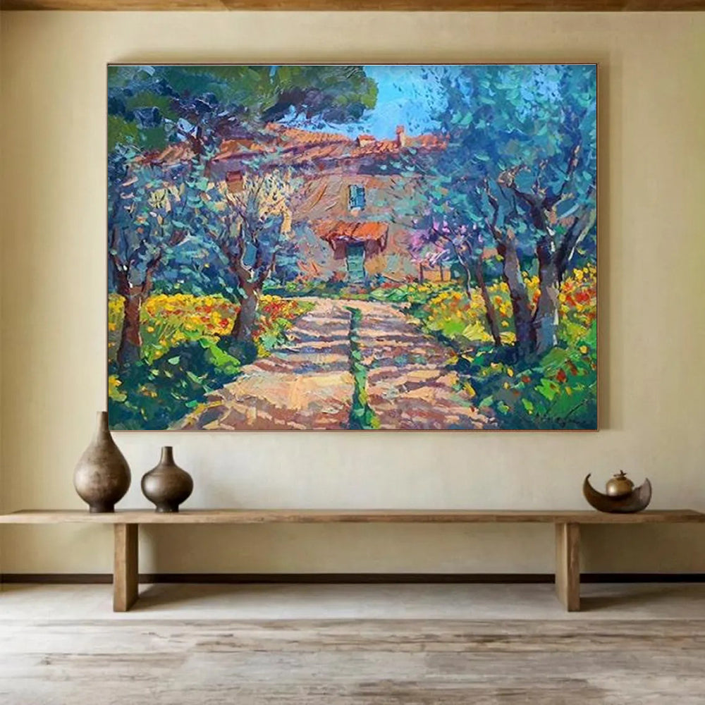 Garden Path Abstract Painting for Botanical Garden Visitor Centers YHT452