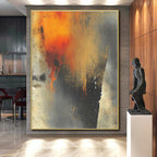 Fiery - Hued Abstract Painting with Intense Passion WINK807