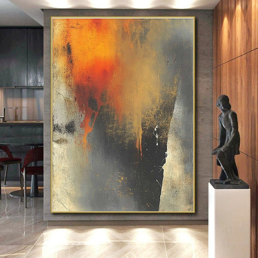 Fiery - Hued Abstract Painting with Intense Passion WINK807