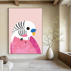 Playful Pink - Themed Parrot Art for Whimsical Spaces HENG227