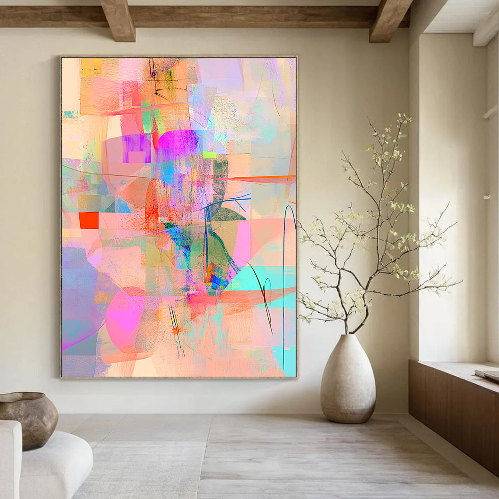 Colorful Collage Abstract Painting for Creative Studios GAB1028