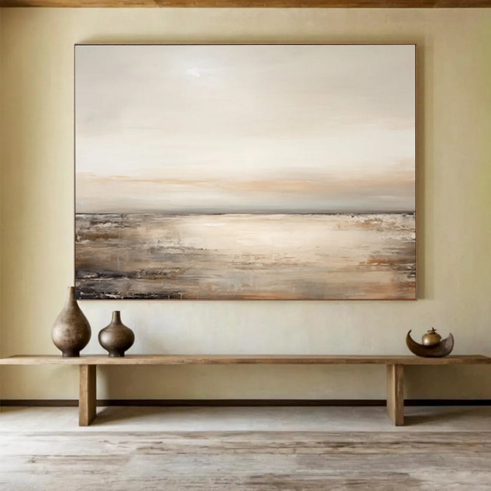Neutral Seaside Abstract Painting for Calm Spaces YHT101