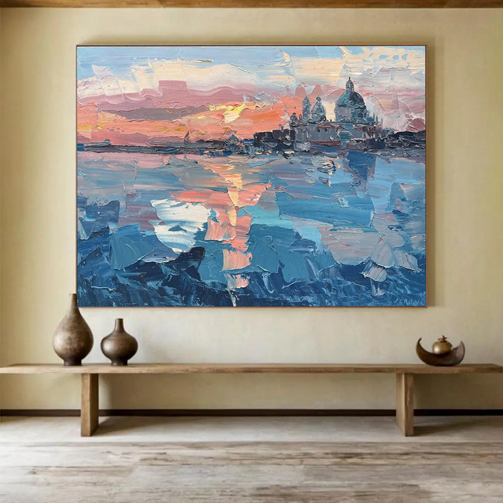 Venice Sunset Abstract Painting for Italian Restaurant Main Halls YHT460