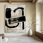 Expressive Black - White Abstract Painting for Edgy Urban Studios HENG169