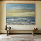 Sunset Sea Abstract Vibrant Landscape Painting for Art - Filled Homes YHT032
