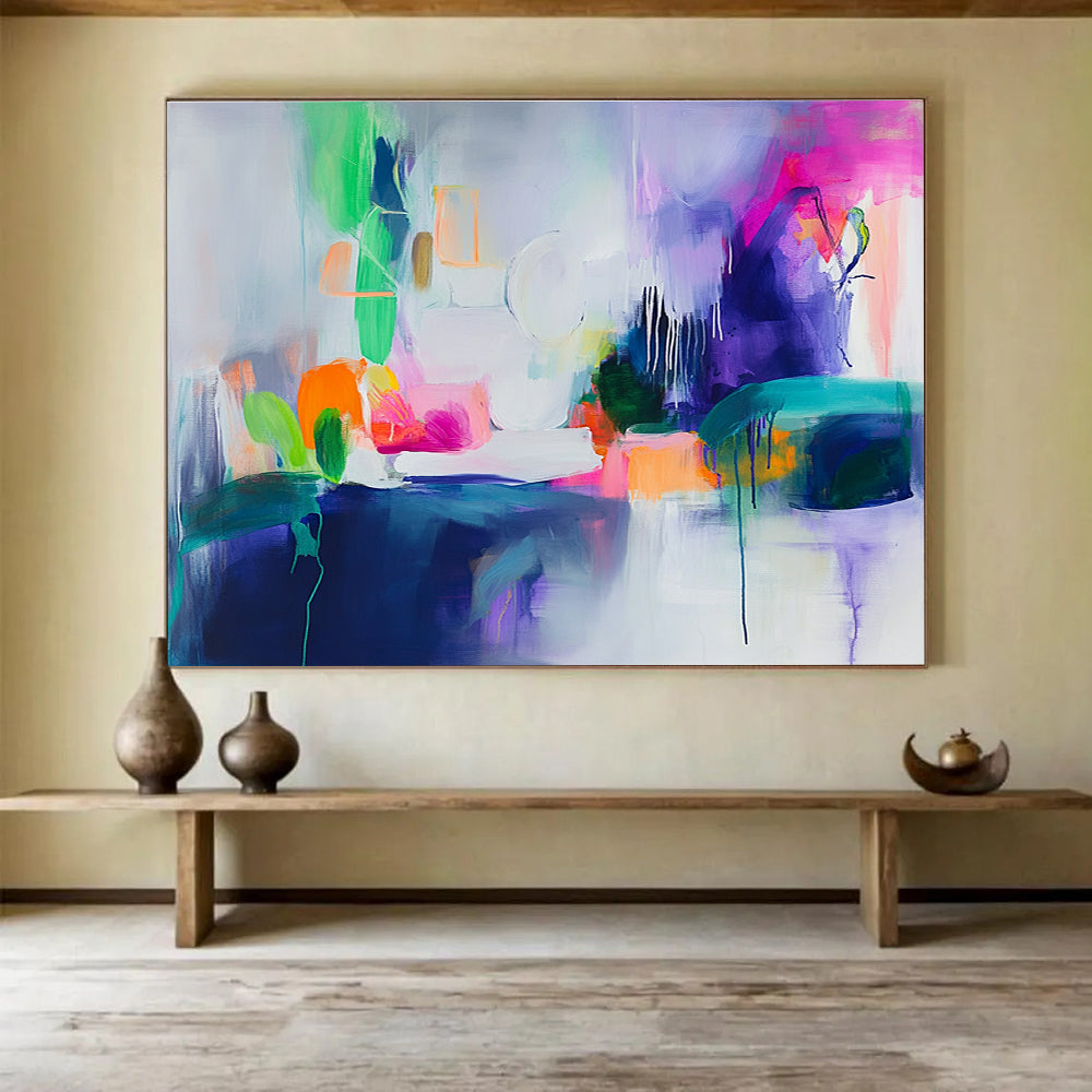 Colorful Abstract Still Life Painting with Vivid Expressive Forms ABS531