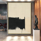 Dramatic Black Drips Abstract Painting with Edgy Drama WINK179