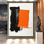 Black and Orange Abstract Painting with Bold Forms WINK830