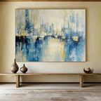Abstract Harbor Scene Painting with Dreamy, Nautical Ambiance ABS513